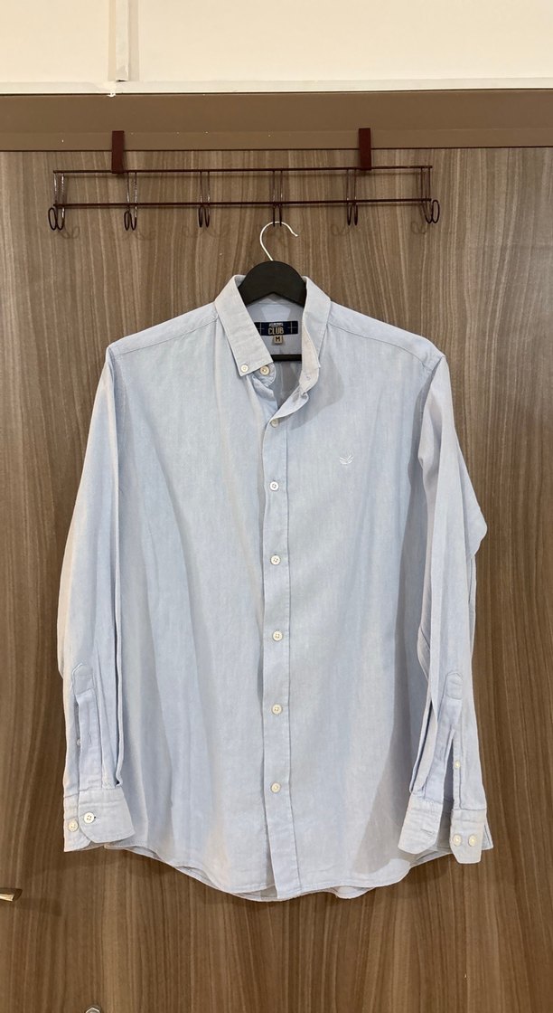 Gri Düğmeli Erkek Keten Gömlek - Görsel 2