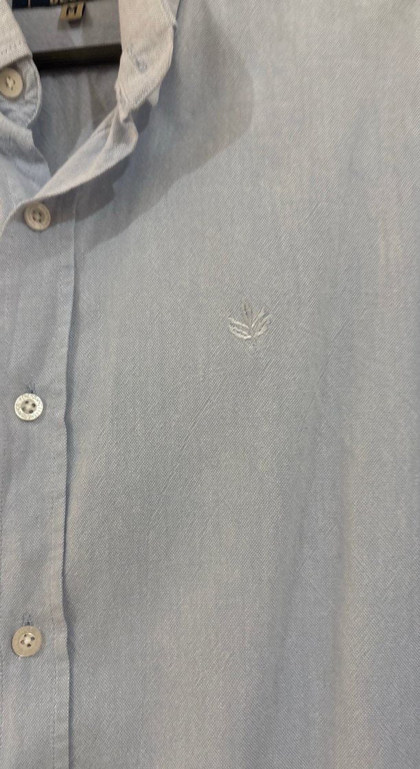 Gri Düğmeli Erkek Keten Gömlek - Görsel 4