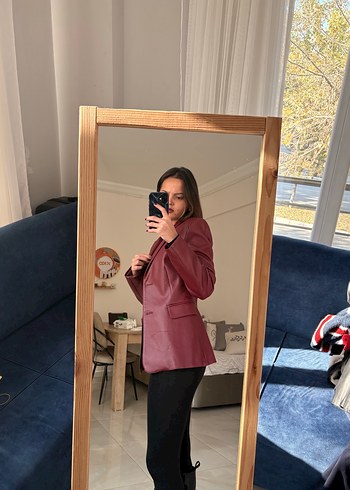 Bordo Rugan Kadın Blazer Ceket - Görsel 6