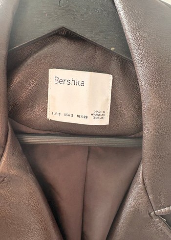 Kahverengi Deri Kadın Ceket Yüksek Yaka - Görsel 10