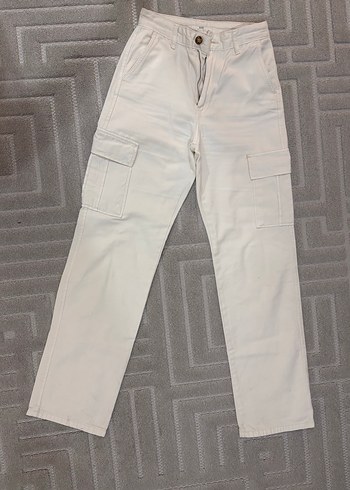 Beyaz Pamuklu Kadın Kot Pantolon - Görsel 12