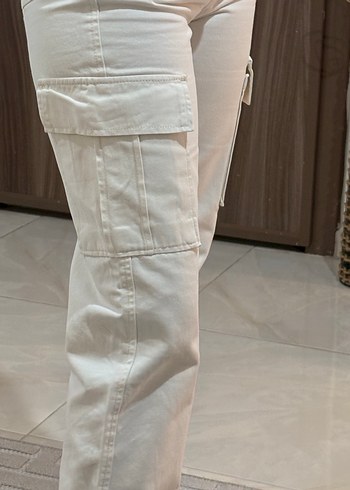 Beyaz Pamuklu Kadın Kot Pantolon - Görsel 9