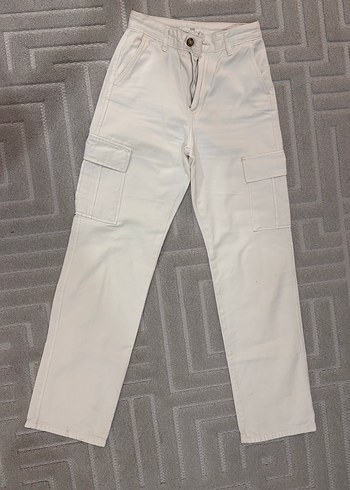 Beyaz Pamuklu Kadın Kot Pantolon - Görsel 13