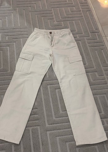 Beyaz Pamuklu Kadın Kot Pantolon - Görsel 11