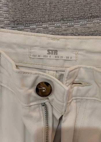 Beyaz Pamuklu Kadın Kot Pantolon - Görsel 10