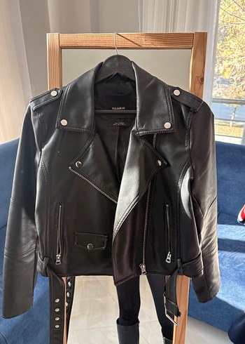 Siyah Deri Kadın Ceket - Görsel 5