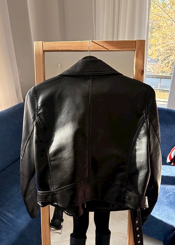Siyah Deri Kadın Ceket - Görsel 4