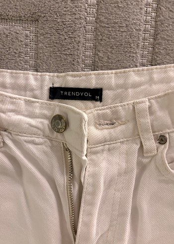 Beyaz Kadın Pamuklu Normal Boy Dar Kesim Jean - Görsel 17