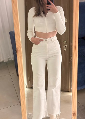 Beyaz Kadın Pamuklu Normal Boy Dar Kesim Jean - Görsel 11