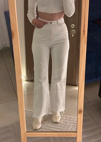 Beyaz Kadın Pamuklu Normal Boy Dar Kesim Jean - Görsel 16