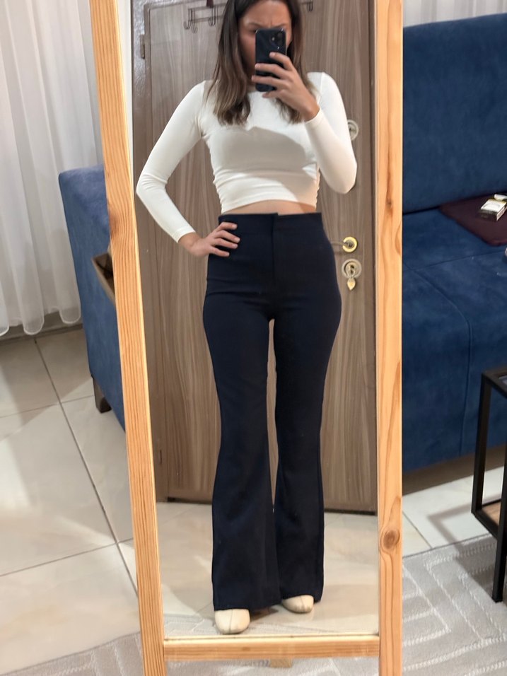 Kadın Lacivert Kumaş Pantolon - Görsel 5