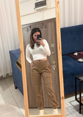 Kahverengi deri pantolon - Görsel 3