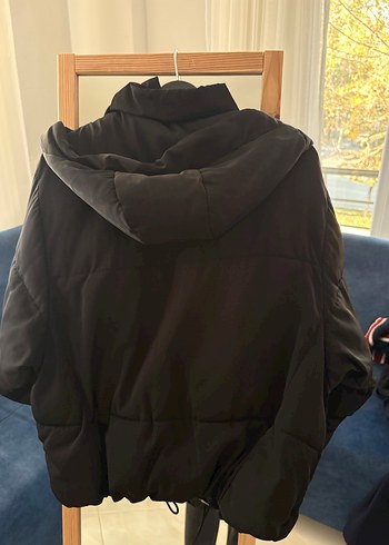 Siyah Kadın Kısa Kış Montu - Görsel 7