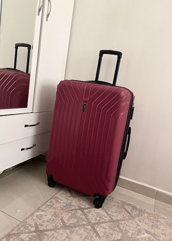 Bordo büyük  Bavul / valiz - Görsel 10