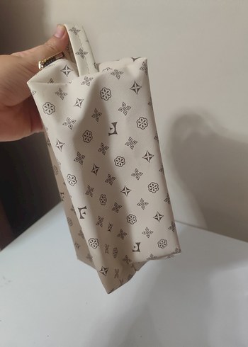 Diğer Bej Baskılı Kadın Makyaj Çantası