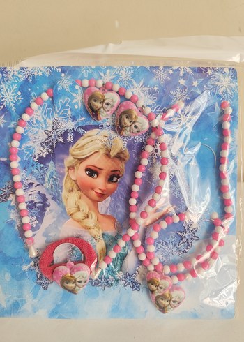 Renkli Boncuklu Frozen Çocuk Takı Seti - Görsel 2