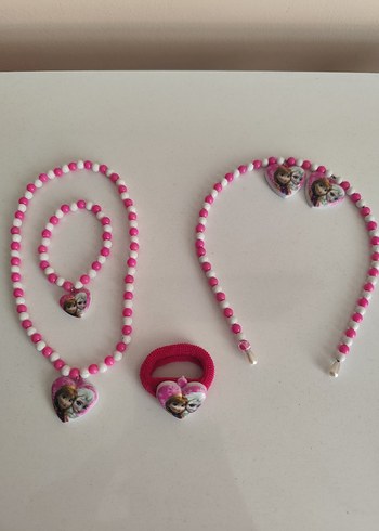 Renkli Boncuklu Frozen Çocuk Takı Seti - Görsel 3