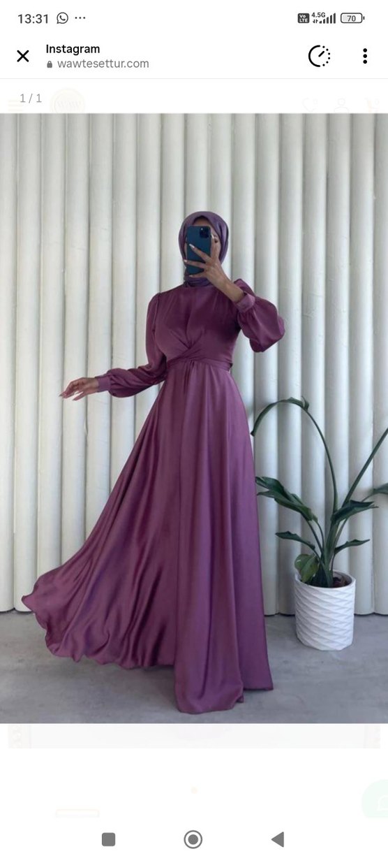 mor Uzun Abiye Elbise - Görsel 2