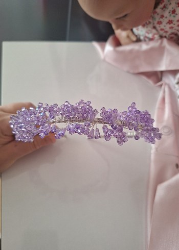 Mor Boncuklu Cam Taç - Görsel 2