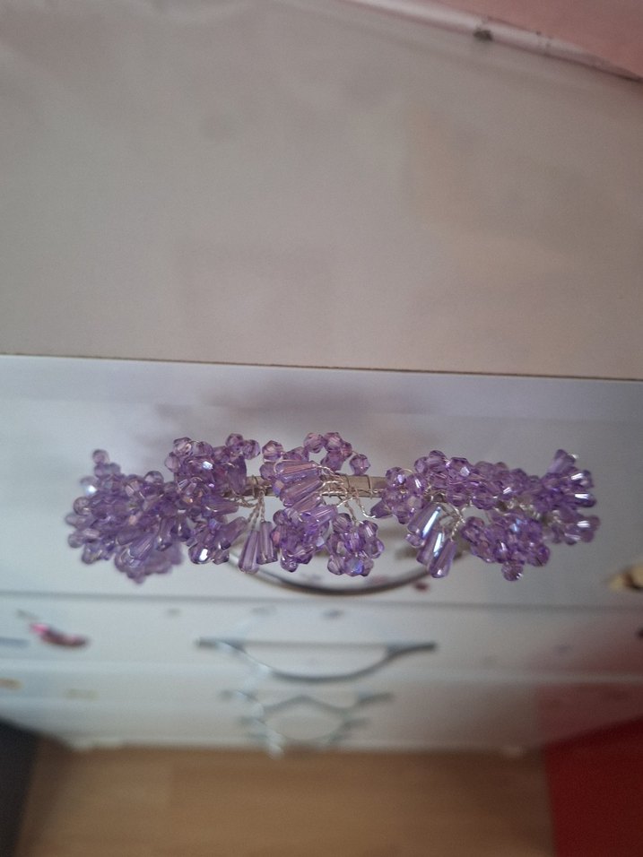 Mor Boncuklu Cam Taç - Görsel 3