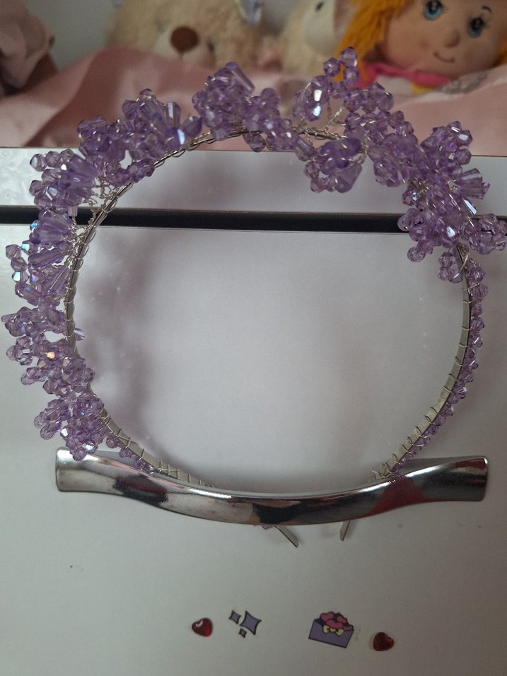 Mor Boncuklu Cam Taç - Görsel 4