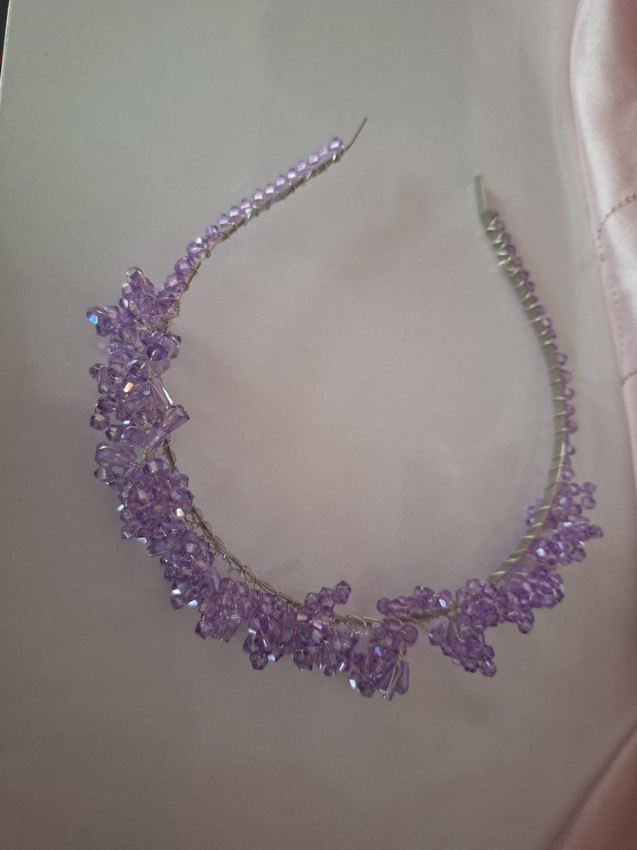 Mor Boncuklu Cam Taç - Görsel 5