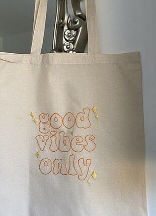 Tote Bag İşlemeli Bez Çanta 