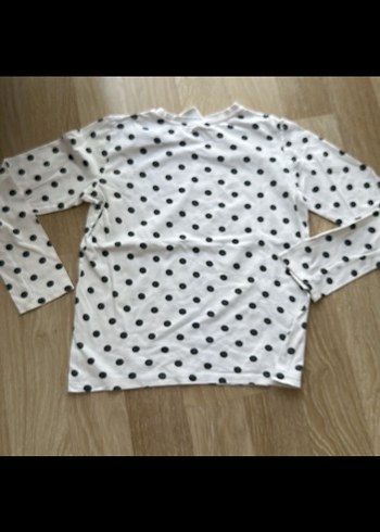 Kız Çocuk Beyaz Puantiyeli Uzun Kollu Bluz - Görsel 3