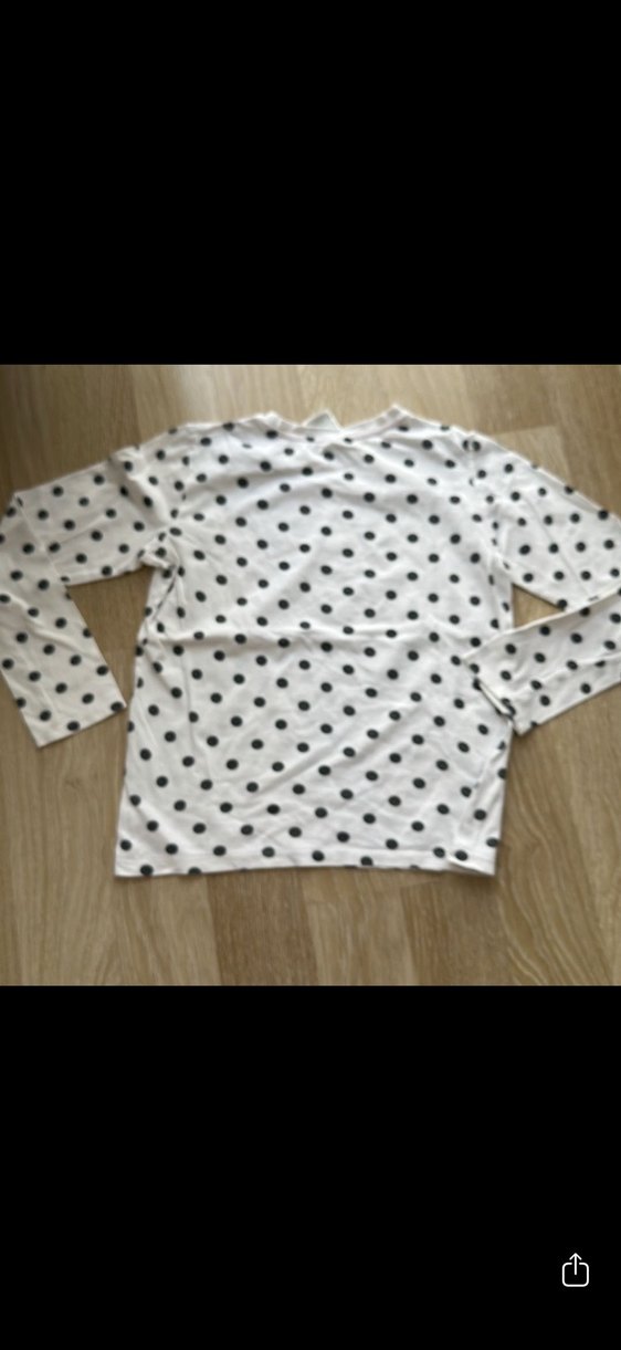 Kız Çocuk Beyaz Puantiyeli Uzun Kollu Bluz - Görsel 4