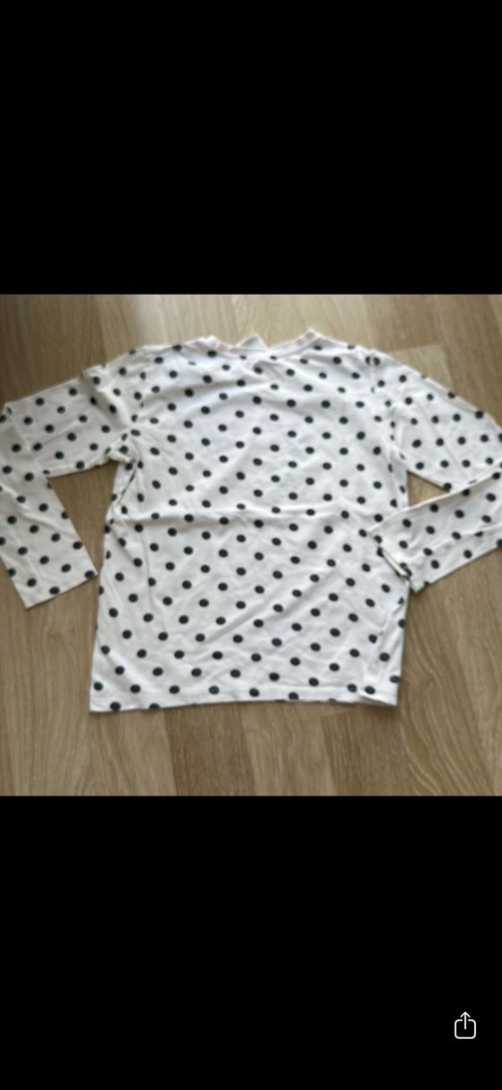 Kız Çocuk Beyaz Puantiyeli Uzun Kollu Bluz - Görsel 3