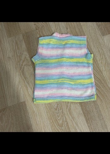 Kız Çocuk Bohem Renkli Örgü Yelek - Görsel 4