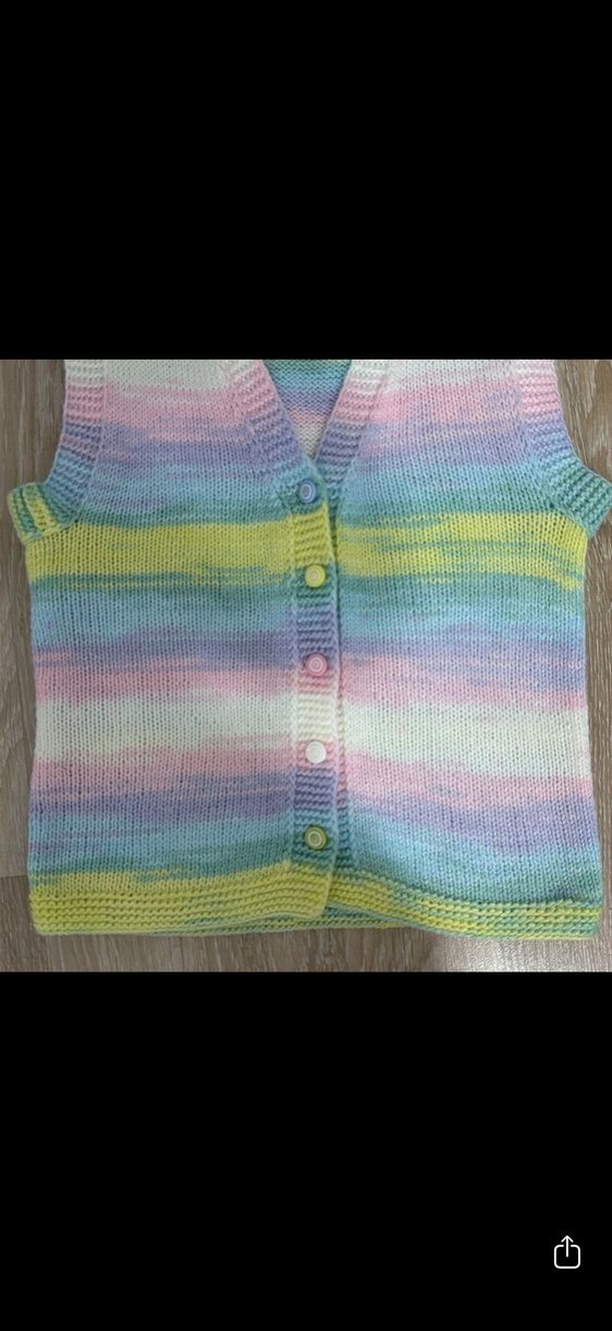 Kız Çocuk Bohem Renkli Örgü Yelek - Görsel 3