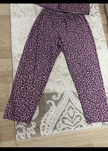 Kadın Mor Yılan Desenli Rahat Pijama Takımı - Görsel 5