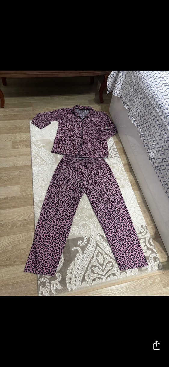 Kadın Mor Yılan Desenli Rahat Pijama Takımı - Görsel 2