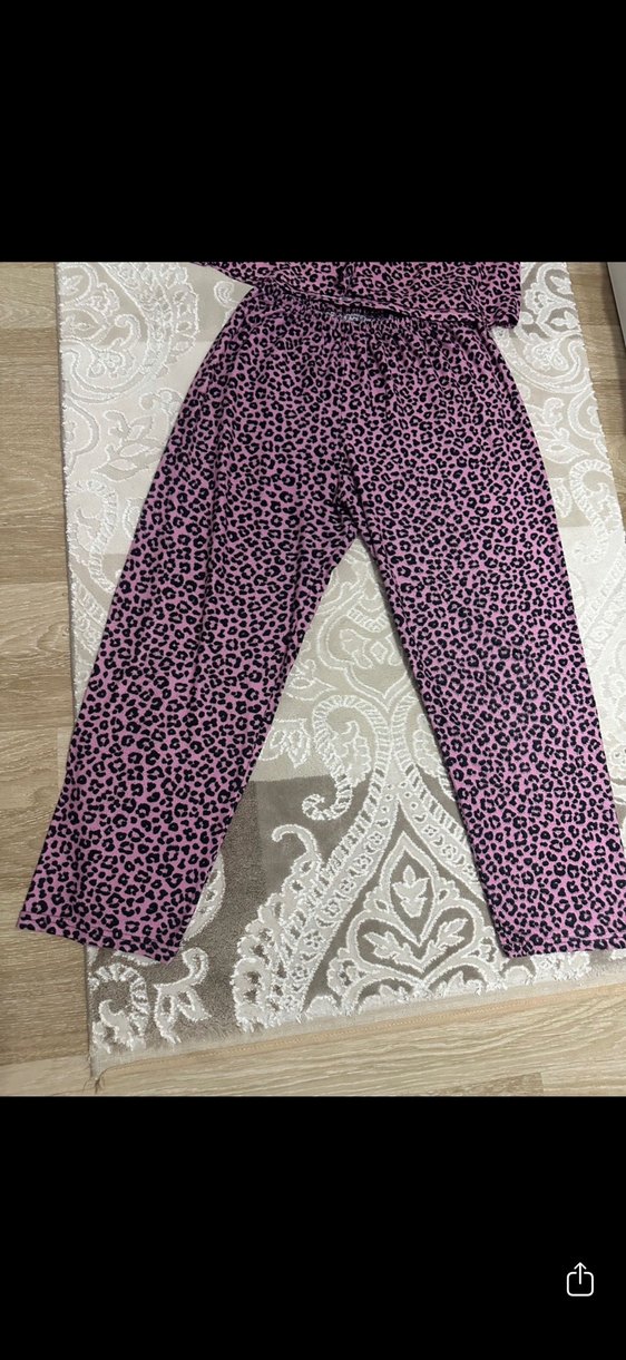 Kadın Mor Yılan Desenli Rahat Pijama Takımı - Görsel 5