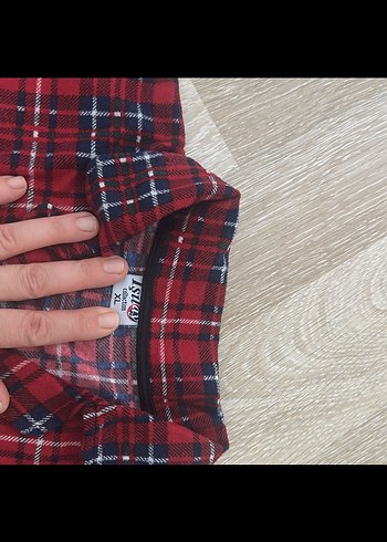 Kırmızı Erkek Düğmeli Uzun Kollu Pijama Takımı - Görsel 4
