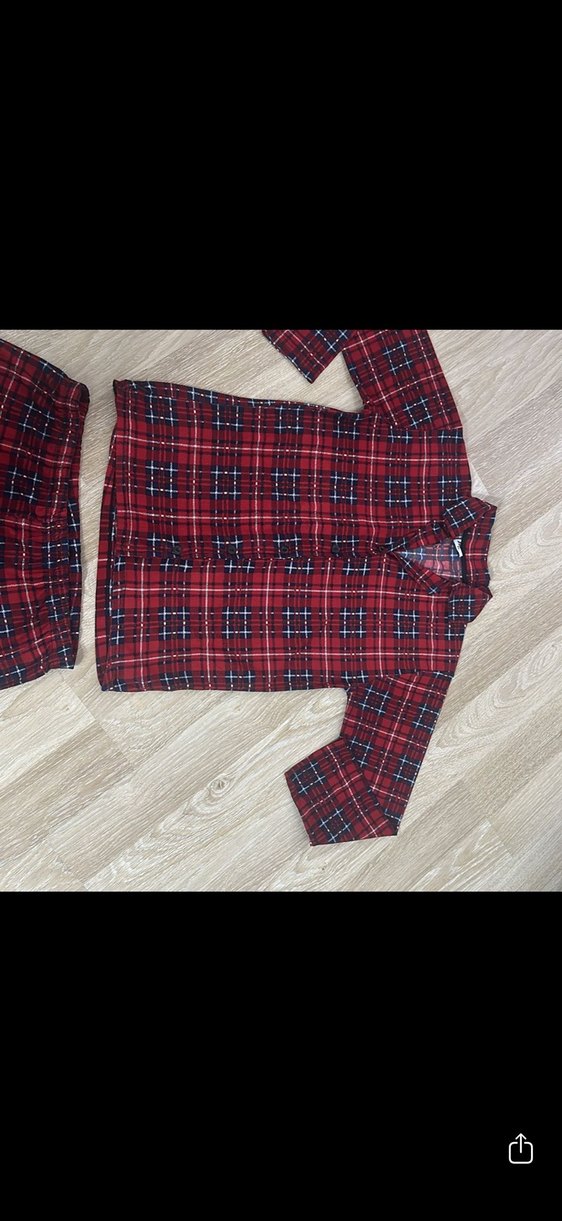 Kırmızı Erkek Düğmeli Uzun Kollu Pijama Takımı - Görsel 3