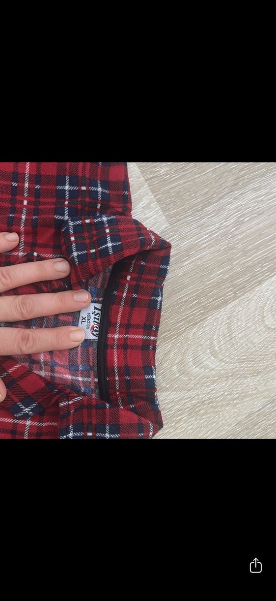 Kırmızı Erkek Düğmeli Uzun Kollu Pijama Takımı - Görsel 4