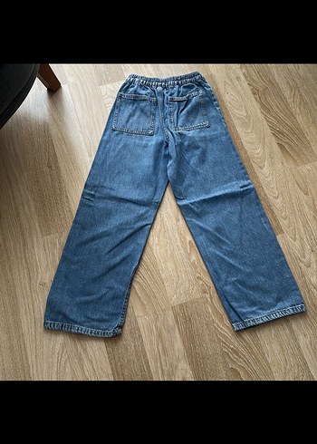 Kadın Gri Bol Kesim Midi Kot Pantolon - Görsel 3