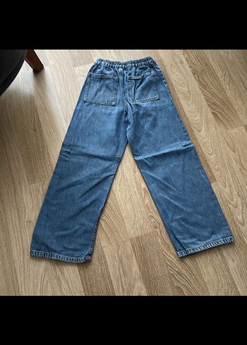 Kadın Gri Bol Kesim Midi Kot Pantolon - Görsel 4