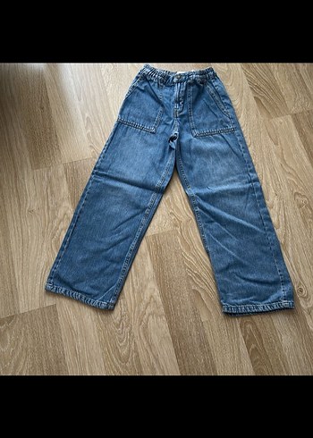 Kadın Gri Bol Kesim Midi Kot Pantolon - Görsel 2