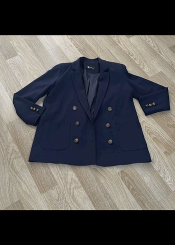 Düğmeli Lacivert Kadın Blazer Ceket - Görsel 2