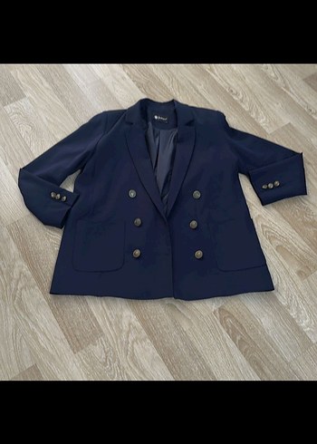 Düğmeli Lacivert Kadın Blazer Ceket - Görsel 3