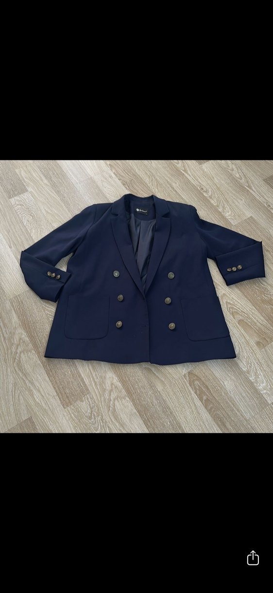 Düğmeli Lacivert Kadın Blazer Ceket - Görsel 2