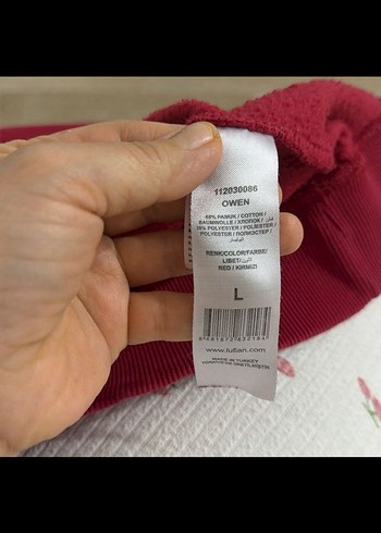 Kırmızı Oversize erkek Sweatshirt lufian - Görsel 7