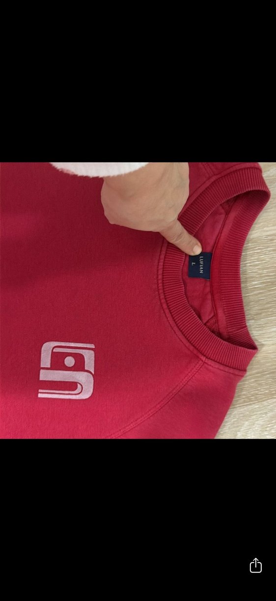 Kırmızı Oversize erkek Sweatshirt lufian - Görsel 4