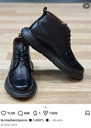 Siyah Minimalist Erkek Kauçuk Bot deri TERZİ AYHAN - Görsel 6