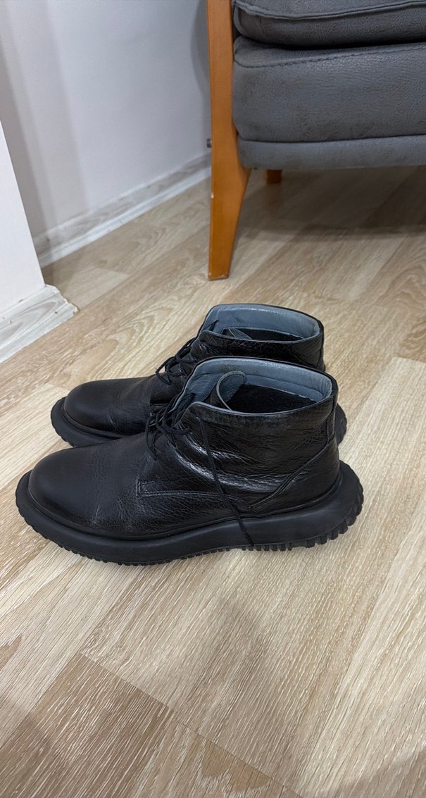 Siyah Minimalist Erkek Kauçuk Bot deri TERZİ AYHAN - Görsel 4