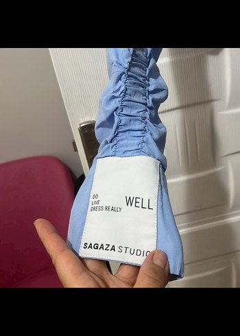 42 Beden mavi Renk Kadın Mavi Denim Mini Gömlek