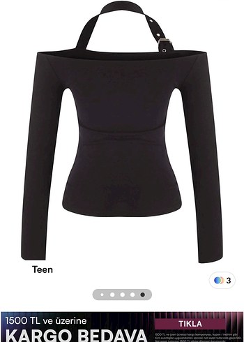 Uzun Kollu Siyah Kemerli Bluz - Görsel 2